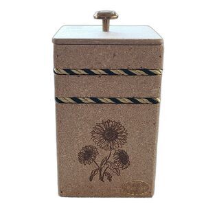 Vintage UNIQUE Design "From Harvest To Home" Wheat Straw Canister Box RARE Item